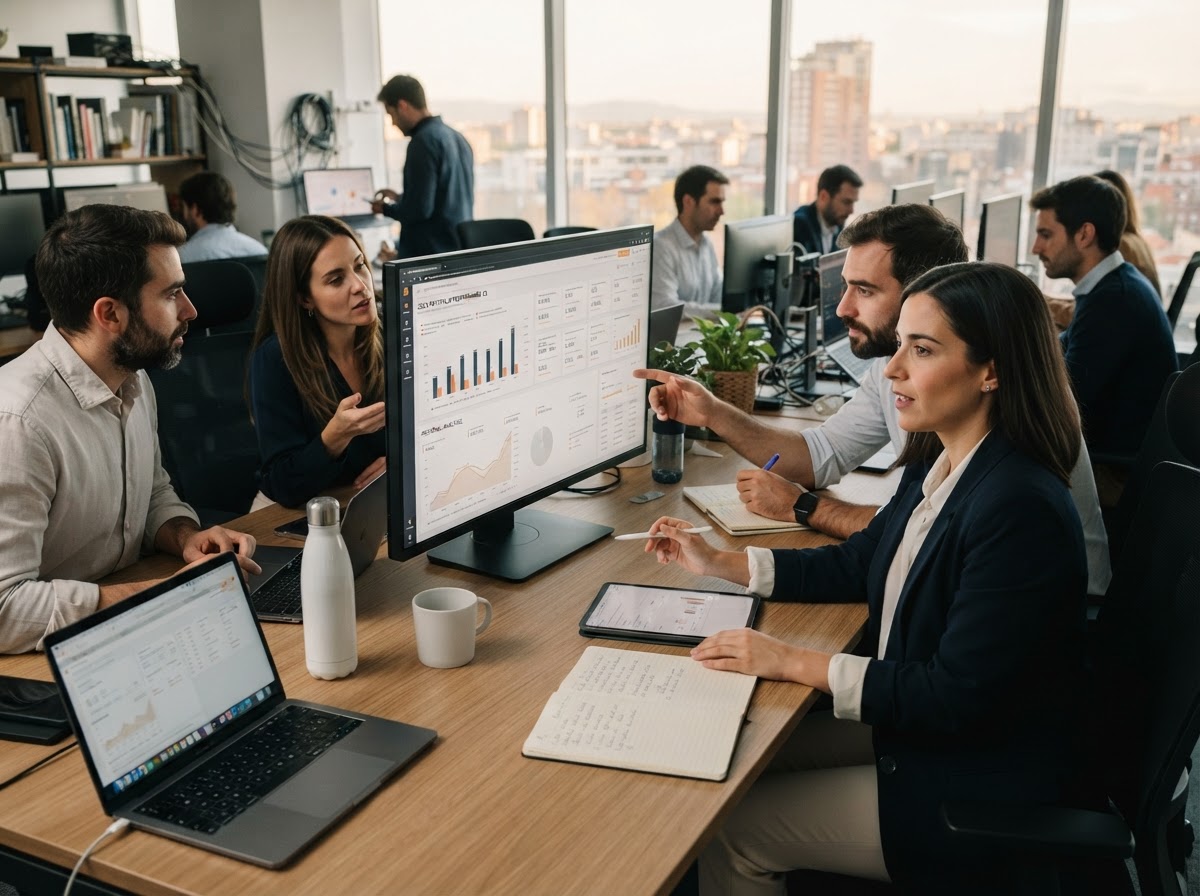Cima Rendazgo — equipo analizando paneles de datos financieros